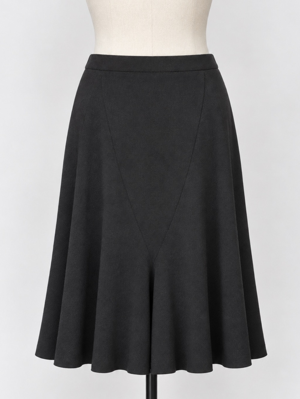 Classic A-Line Chocolate Brown Skirt, Back Zipper, 33’ waist,27’ long. 100% wool